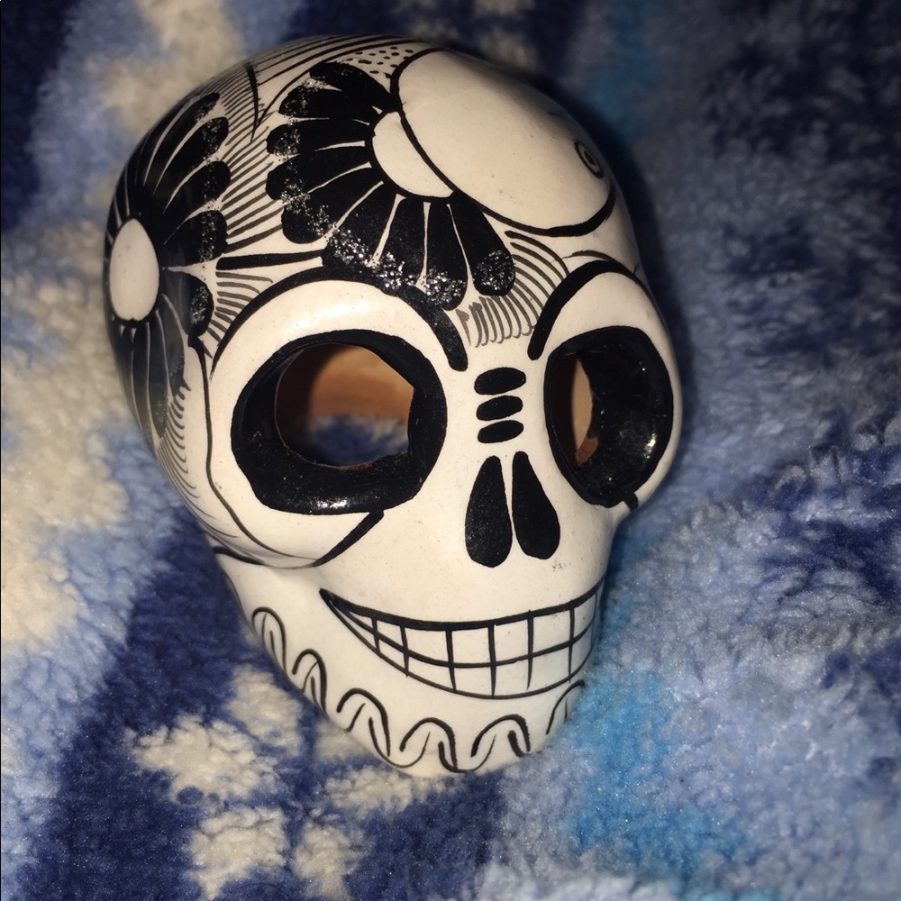 Hand-made Black and White skull